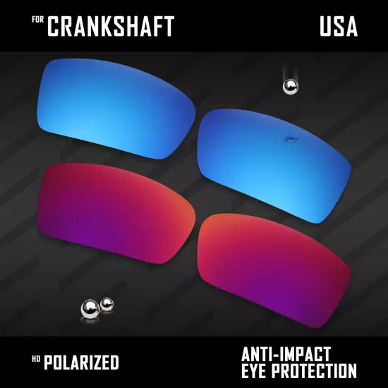 Anti Scratch Polarized Replacement Lenses for-Oakley Crankshaft OO9239 Options