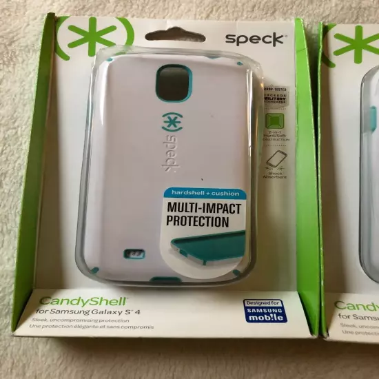 SPECK CANDYSHELL CASE FOR SAMSUNG GALAXY S4 WHITE & SEA BLUE Lot Of 3