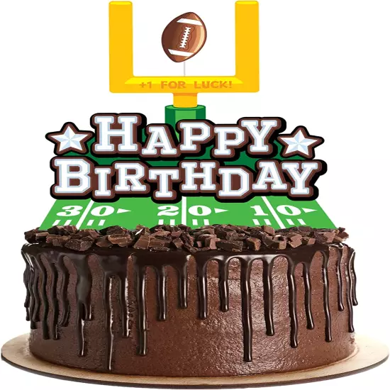 Happy Birthday Football Cake Topper - Football Party Decorations - Football Part