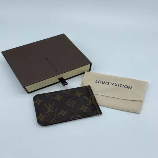 NEW LOUIS VUITTON Portefeuille Pance Money Clip Wallet Monogram; NEW pouch/box