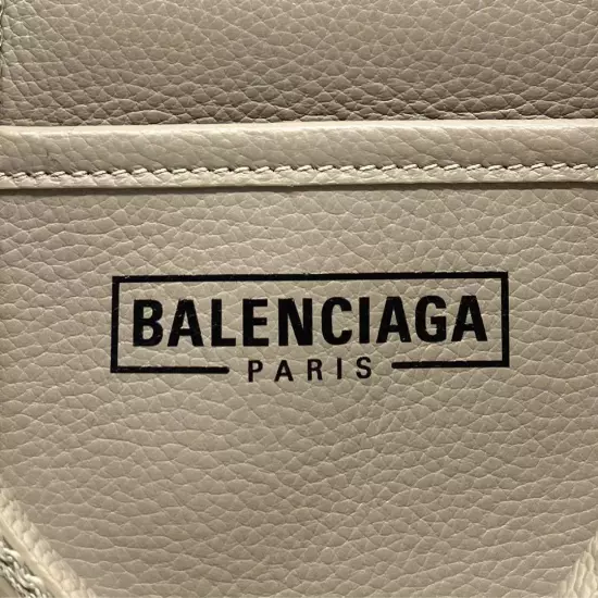 Balenciaga Logo Tote Shoulder Bag Beige Size H27xW35xD13cm with storage bag