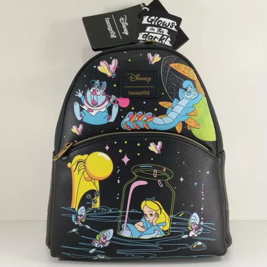 Loungefly Disney Alice In Wonderland Glow In The Dark Characters Mini Backpack