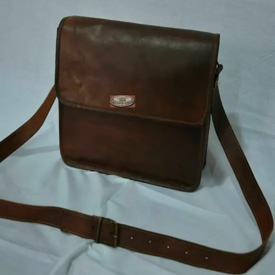 Women Genuine Vintage Brown Leather Messenger Bag Shoulder Laptop Bag Briefcase#