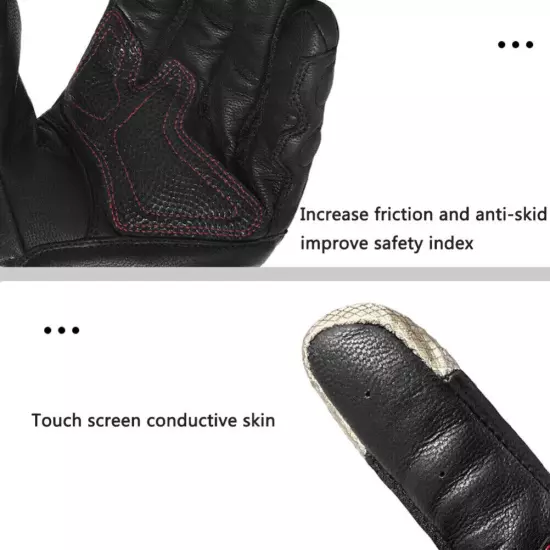 Motorcycle Gloves Genuine Leather Touch Screen Motorbike Racing Riding Gloves