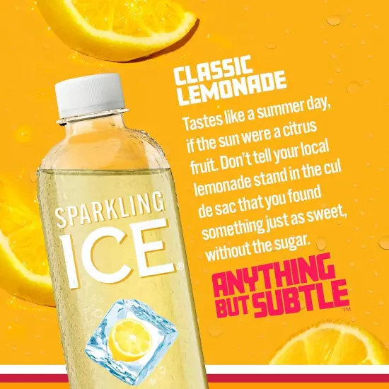 , Classic Lemonade Sparkling Water, Zero Sugar Flavored Water, with Vitamins and