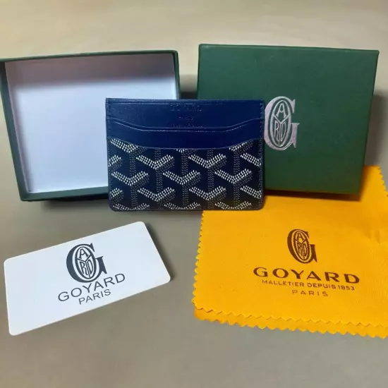 Authentic Goyard Saint Sulpice Card Holder - Navy Blue