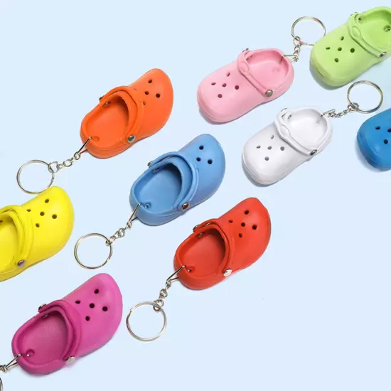 Color Slipper Keychain Shoes Keyring Backpack Sandal Crocs Funny Pendant Mini