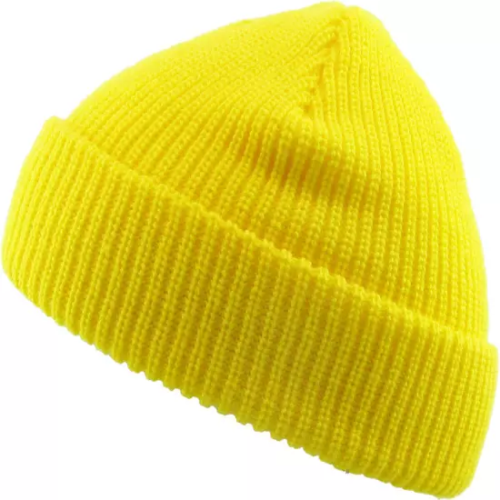 Warm Winter Knit Cuff Beanie Cap Fisherman Watch Cap Daily Ski Hat Skully