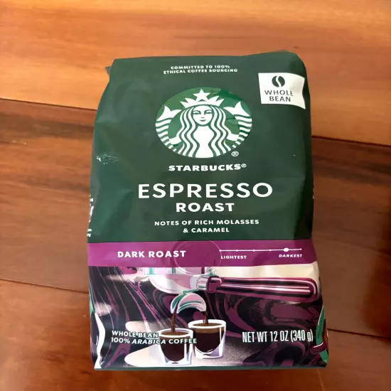 Starbucks Whole Bean Coffee Dark Roast Coffee Espresso Roast 3 BAGS