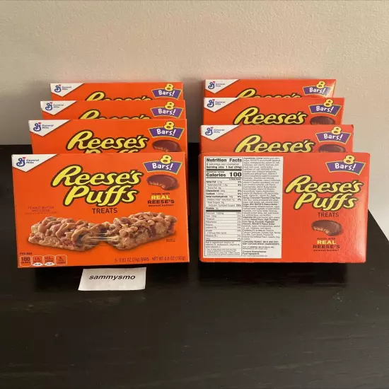 Reese's Puffs Treats Peanut Butter & Cocoa Bars 8 ct, x8 boxes