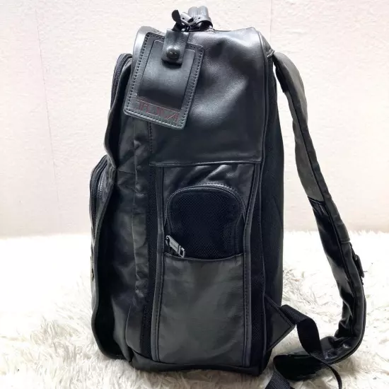 Tumi Rucksack A4 Size Nappa Leather Large Capacity Black Business Class