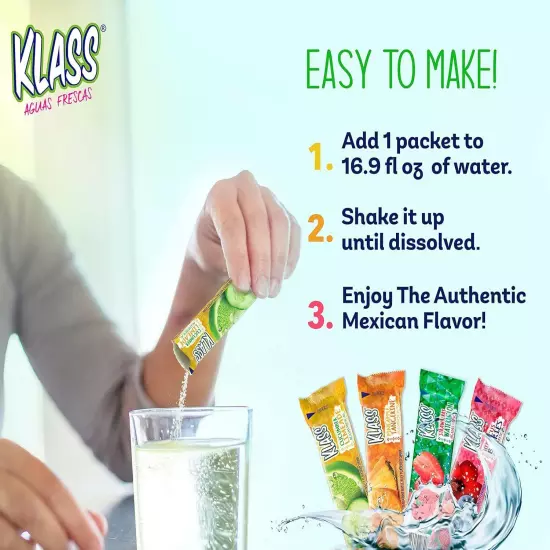 Drink Mix Cucumber Limeade | Klass Aguas Frescas | Sugar Free Drink! (Pack... 