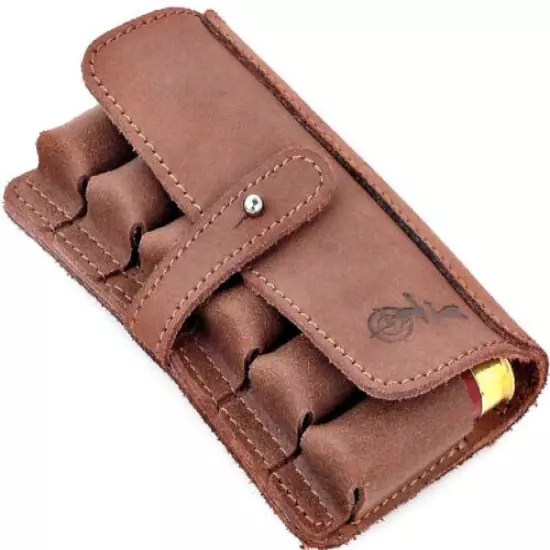 Tactical Pouch Hunting Buttstock Shotgun Shell Military Ammo Holder 6 12GA Brown