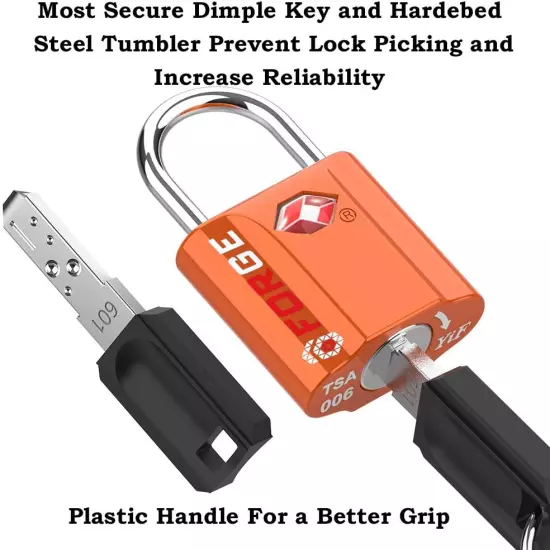 TSA Approved Luggage Locks, Ultra-Secure Dimple Key Travel Locks with Zinc Alloy