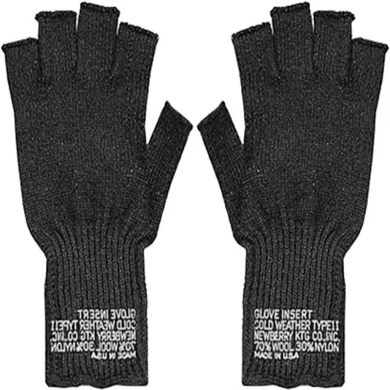 Fingerless Wool Gloves Genuine GI Tactical Military Army Glove Liners USA Made