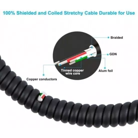 For Samsung Galaxy Z Fold6 - USB-C to TYPE-C Coiled Cable Fast Charger Cord