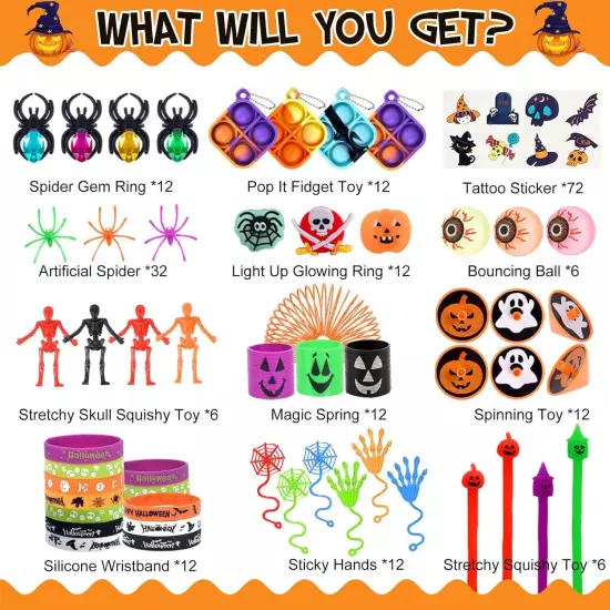 Halloween Party Favors For Kids, 206pcs Assorted Trick Or Treat... 