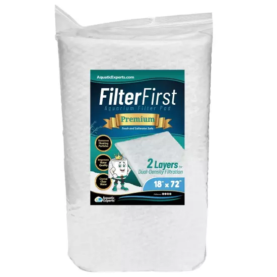 FilterFirst Premium True Dual Density Filter Roll For Aquarium - 3/4" - 1" Thick