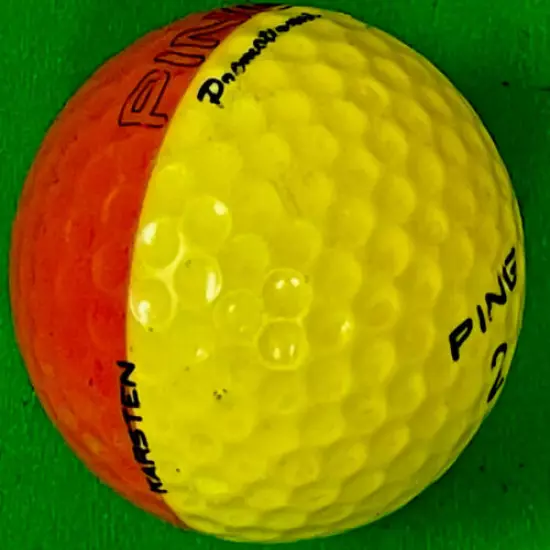 PING Promotional Karsten Orange Yellow GOLF BALL Rare 392 Or 432 Dimple 2 Color