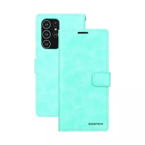 Mercury Blue Moon Diary Cover Mint+Screen Protector for Samsung Galaxy S21 Ultra