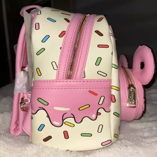 Loungefly Disney Minnie Mouse Disney Eats Donut Mini Backpack & Ears Bundle NWT