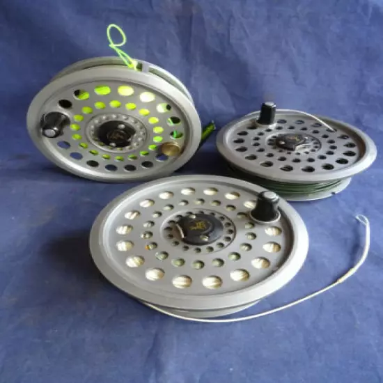 SHAKESPEARE WORCESTERSHIRE 2630 4 1/8" SALMON FLY REEL + 2 SPARE SPOOLS + LINES 