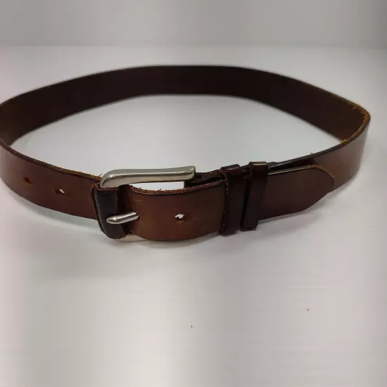 Distressed Brown Genuine Leather Belt Made in the USA 30"