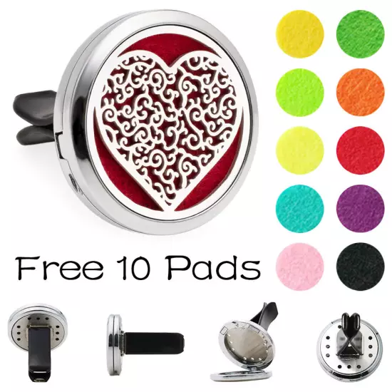 Car Diffuser Vent Clip Air Freshener Essential Oil Aroma diffuser Locket 10Pads 