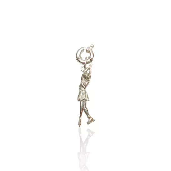 Silver Figure Skating Zipper Pendant Sports Jewelry Gift.