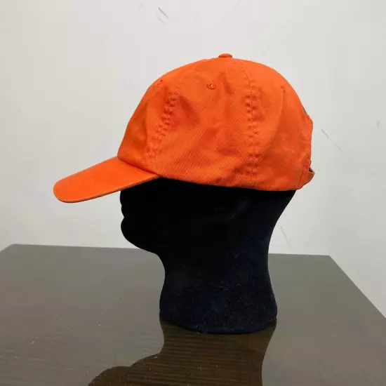 Polo Ralph Lauren Embroidered Pony Orange Baseball Hat Adjustable 