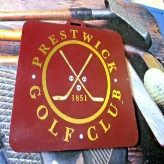 vtg - PGA Golf Bag Tag - PRESTWICK GOLF CLUB gc - Scotland