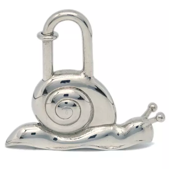 Hermes Snail 1995 Annee De la Route Cadena Lock Bag Charm Silver XX90145