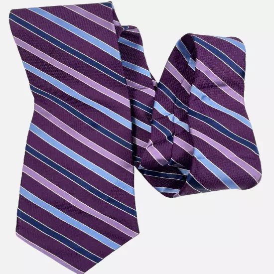 Croft & Barrow Purple Striped Repp Regimental Silk Necktie Tie Men's 3" x 58"