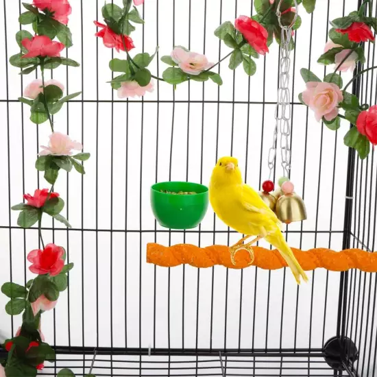 6 Pcs Bird Mini Plastic Feeder Parrot Small Food Water Bowl Cage Sand Cup Feedin