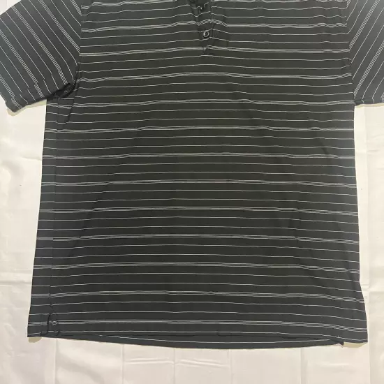 Nike Golf PoloBlack Striped Dri-Fit Short Sleeve Mens Size XL 256650-010