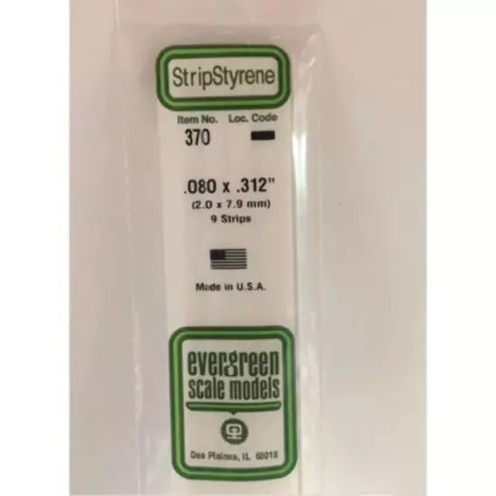 Evergreen Scale Models 24" Strip Pack, .080x.312 (9), EVG370