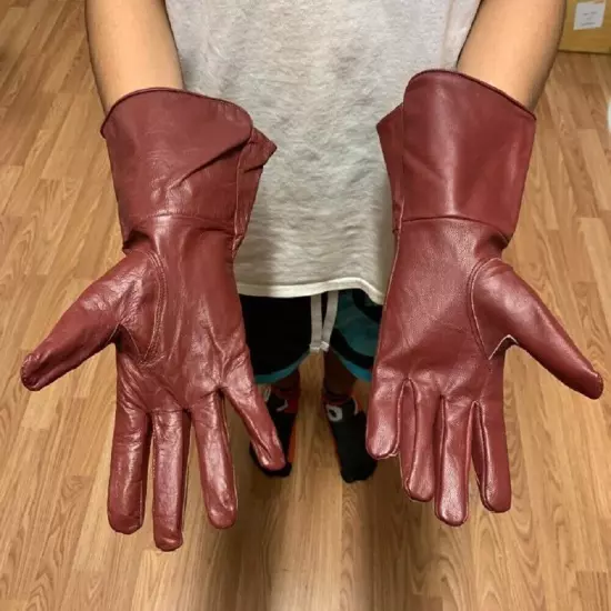 Genuine Leather Medieval Long Cuff Gloves, Made With Original Sheep Skin Leather