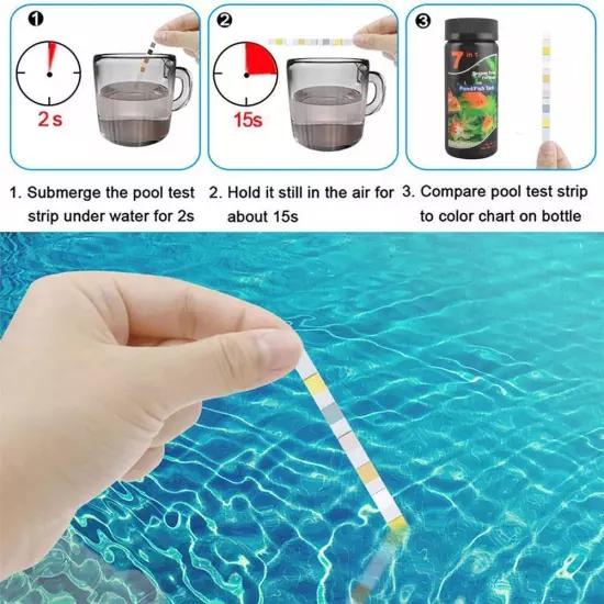 100/50x Aquarium Test Strips Fish Tank 7IN1 PH Water Strips Test SET B0Z5