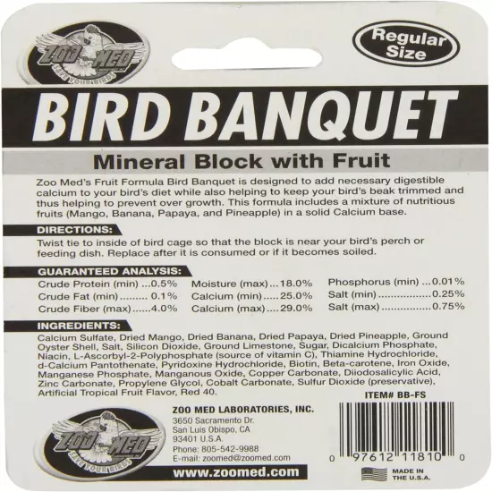 Zoo Med Fruit Bird Banquet Block Small