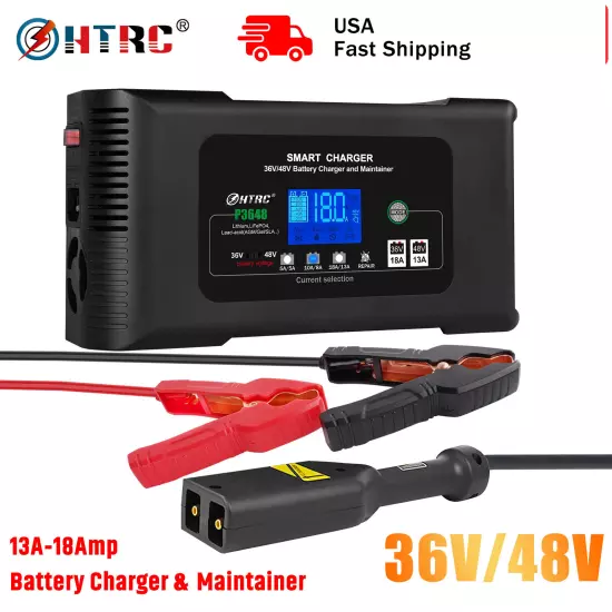 36V/48V 18Amp Golf Cart Battery Charger For EZGO TXT Car AGM GEL FB LiFePO4