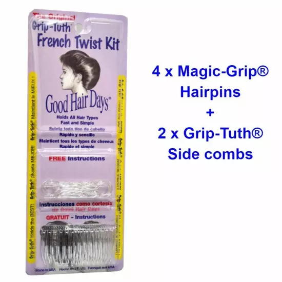 The Original Grip-Tuth® Good Hair Days Tuck Side Combs Made in USA Mix&Match