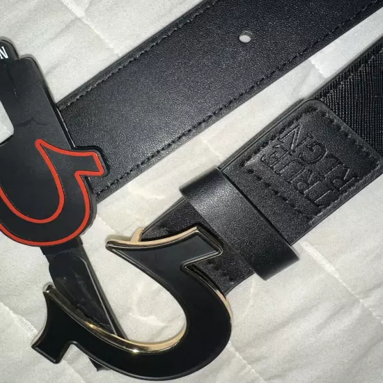 True Religion Sage 2 Enamel Filled Horseshoe Buckle Belt/Men's/Size 38/Brand New