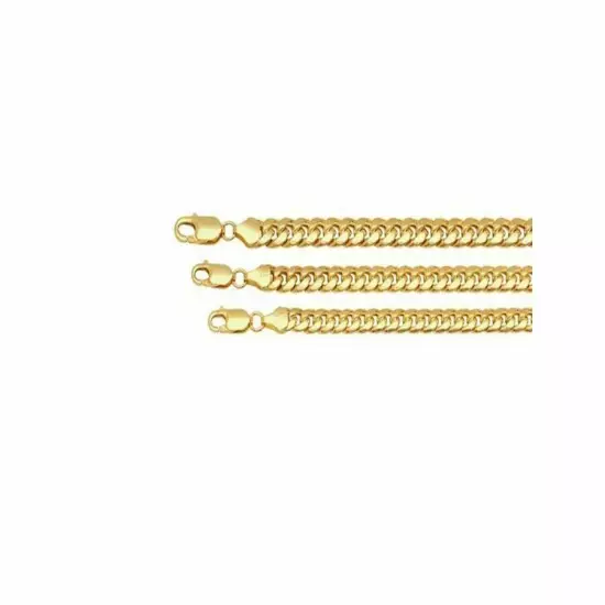 10k Yellow Gold 4mm-5.5mm Miami Cuban Link Chain Necklace Bracelet 7"-30" Hollow