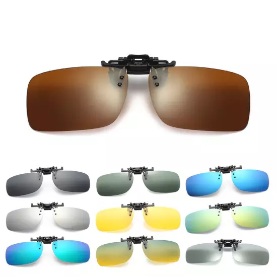 Polarized Unisex Clip On Flip Up Sunglasses for Men Women UV Protection Glasses