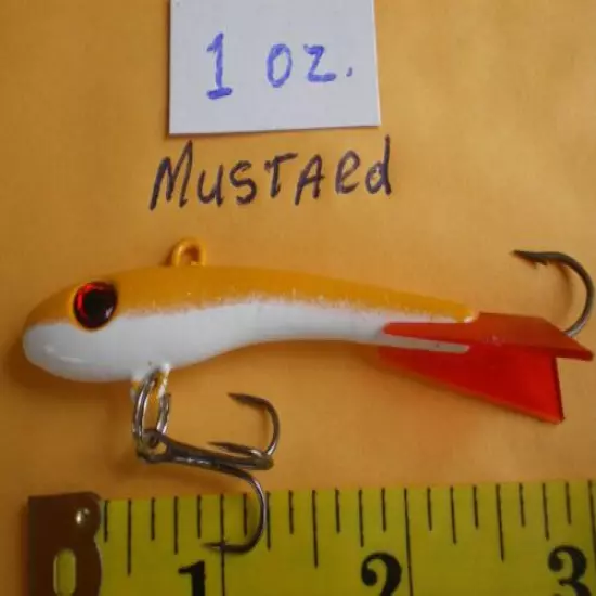 12 PCS. MINNOW JIGGING/CASTING LURE BAIT/ICE FISHING 1 OZ. 7 COLORS CHOOSE ANY