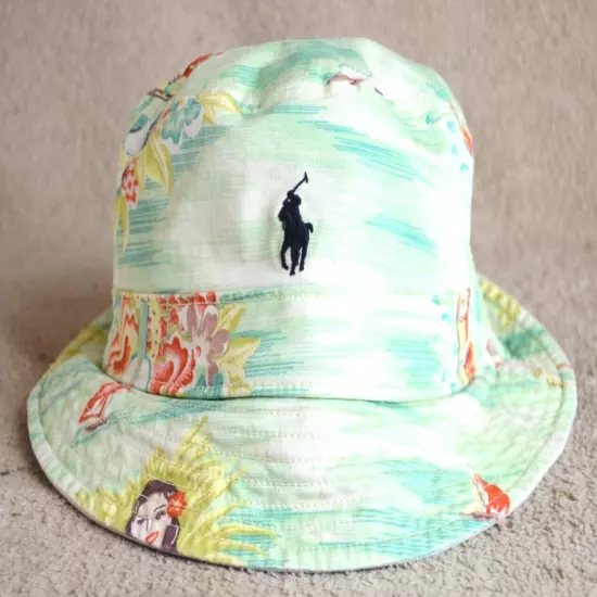 Polo Ralph Lauren Vintage Reversible Teddy Bear Hawaiian Surfing Bucket Hat