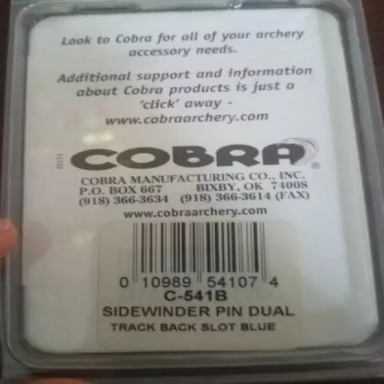 Cobra Archery Accessory sidewinder pin dual