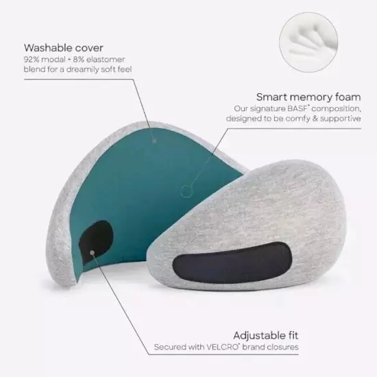 Ostrich Pillow Go Neck Pillow One Size Travel Rest Comfort Blue Reef