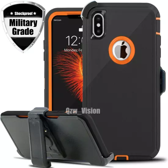 For Apple iPhone X XR XS Max Shockproof Hard Rugged Case Cover With Belt Clip 