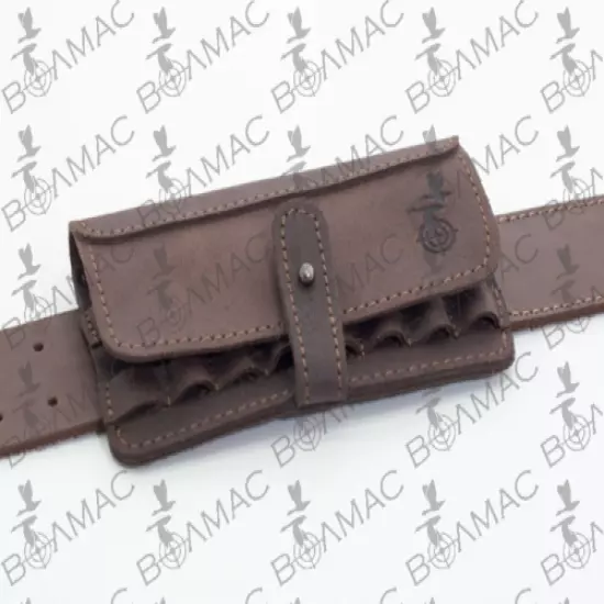 New 100%Leather Rifle Cartridge Holder Pouch Belt Ammo 8 Shells. Made in Ukraine